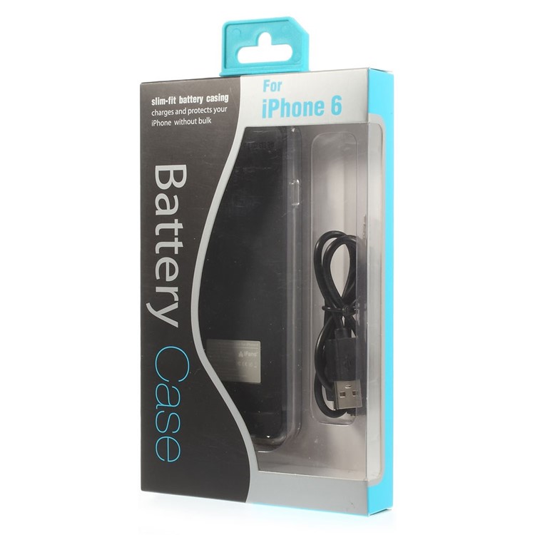 IFANS MFI Certified for iPhone 6 6s External Battery Case 3100mAh w/ Extra Bumper - Black / Transparent-8