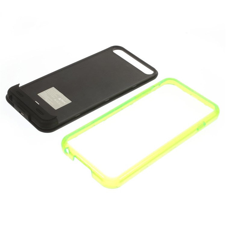 IFANS MFI Certified for iPhone 6 6s External Backup Battery Case 3100mAh w/ Extra Bumper - Black / Green-3