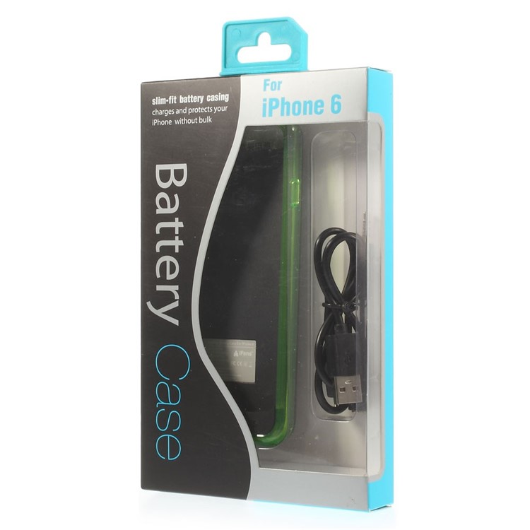 IFANS MFI Certified for iPhone 6 6s External Backup Battery Case 3100mAh w/ Extra Bumper - Black / Green-8