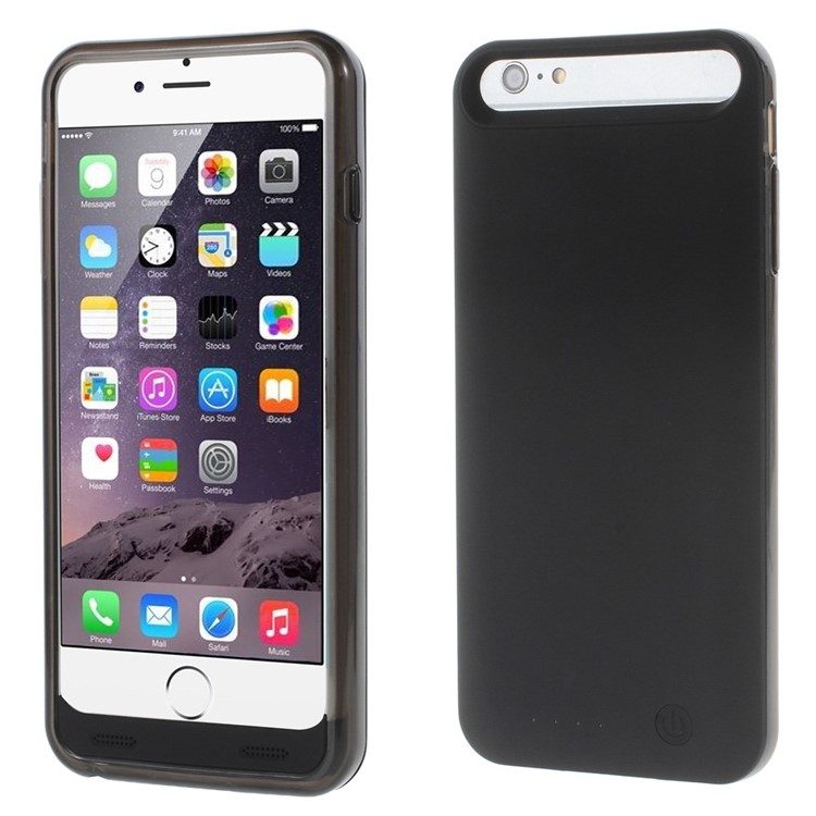 IFANS MFI Certified 4000mAh Battery Charger Case for iPhone 6s Plus / 6 Plus w/ Extra Bumper - Black-1
