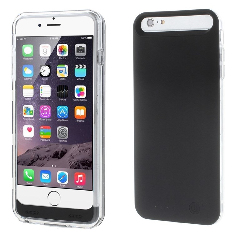 IFANS MFI Certified 4000mAh Battery Charger Case for iPhone 6s Plus / 6 Plus w/ Extra Bumper - Black-2