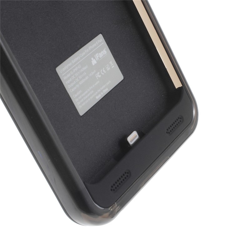 IFANS MFI Certified 4000mAh Battery Charger Case for iPhone 6s Plus / 6 Plus w/ Extra Bumper - Black-3
