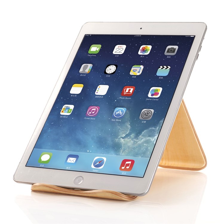 SAMDI soporte de madera de doble uso para iPhone iPad Samsung HTC LG - amarillo-6