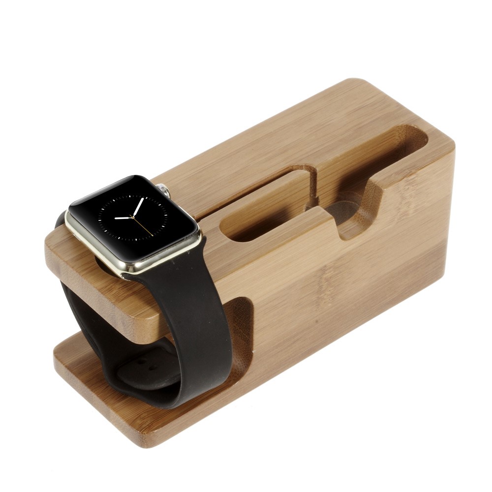 Wood Charging Holder Display Bracket for iPhone 6 / Apple Watch 38mm / 42 mm, etc-3