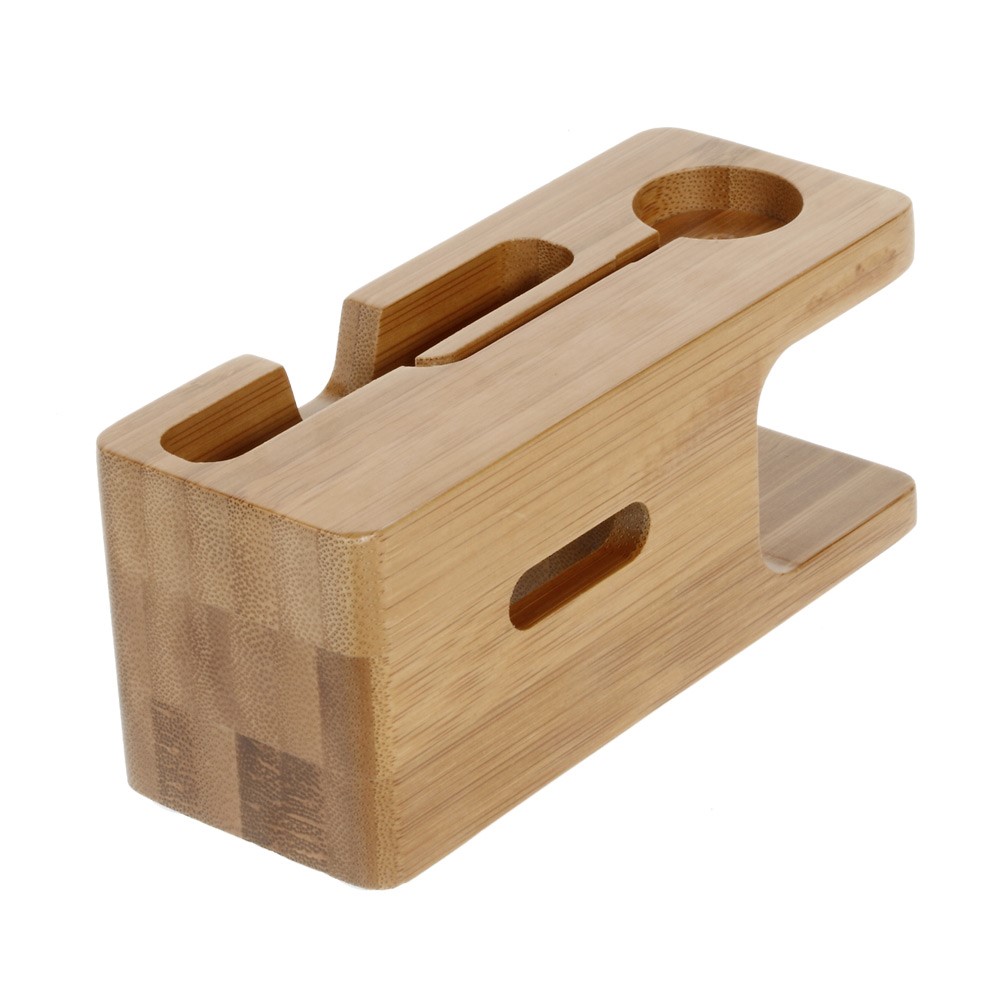Wood Charging Holder Display Bracket for iPhone 6 / Apple Watch 38mm / 42 mm, etc-4