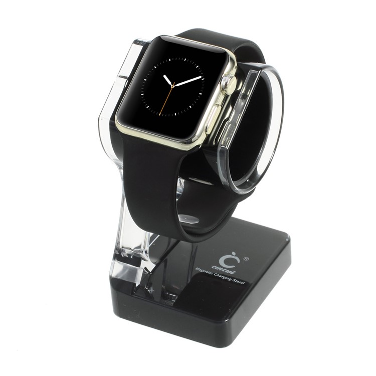Two-color Plastic Magnetic Charging Stand for Apple Watch - Black-2