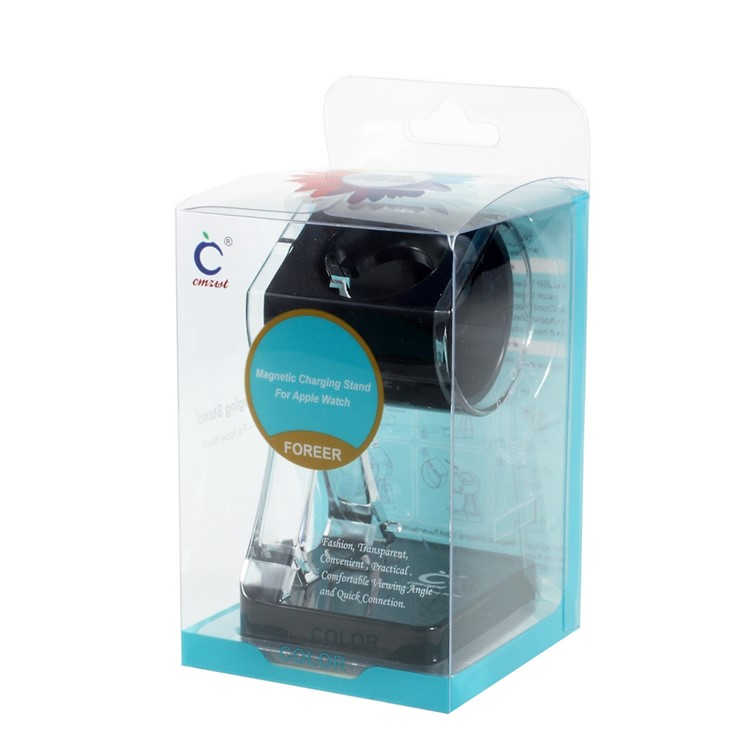 Two-color Plastic Magnetic Charging Stand for Apple Watch - Black-6
