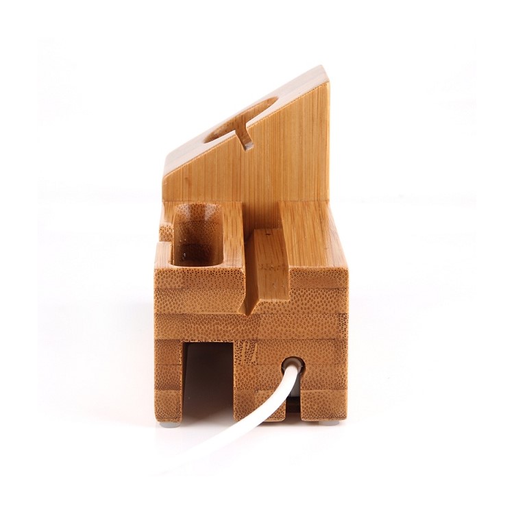 Wood Charging Cradle Stand Holder with Card Hole for Apple Watch, iPhone iPad Samsung-10