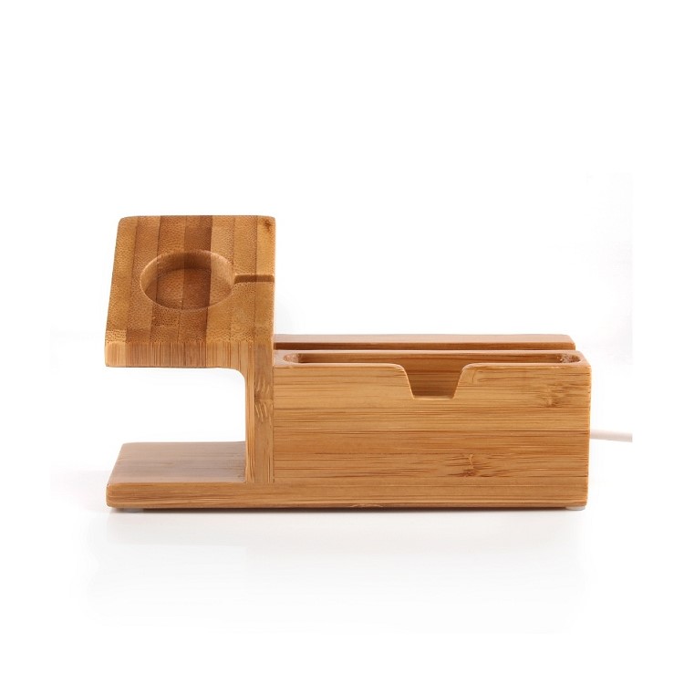 Wood Charging Cradle Stand Holder with Card Hole for Apple Watch, iPhone iPad Samsung-13