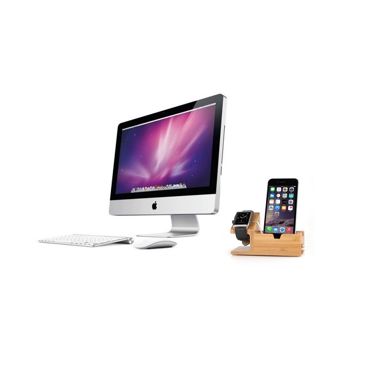 Wood Charging Cradle Stand Holder with Card Hole for Apple Watch, iPhone iPad Samsung-19