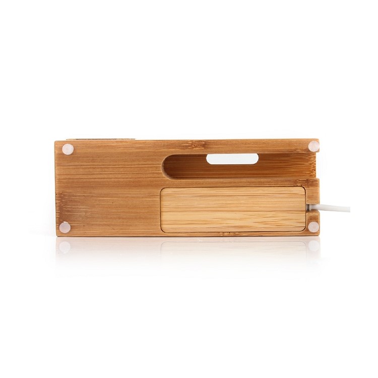 Wood Charging Cradle Stand Holder with Card Hole for Apple Watch, iPhone iPad Samsung-7