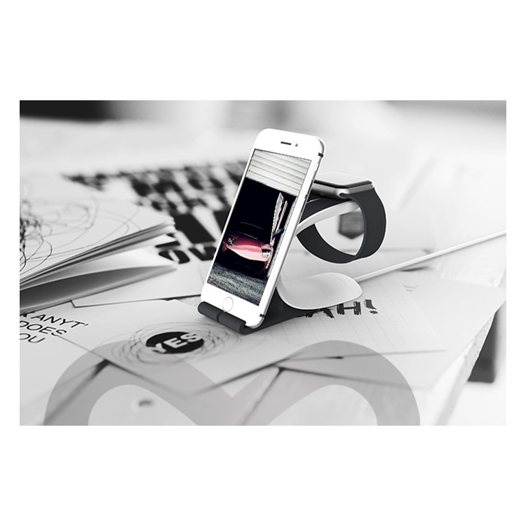 LOCA Mobius Charging Stand for Apple Watch iPhone iPad Mobile Phone Tablet - Black-2