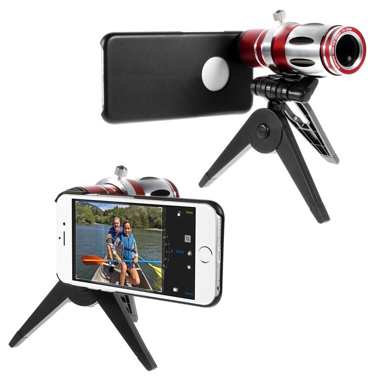17X Zoom Optical Telescope Telephoto Lens + Mini Tripod + Back Case for iPhone 6-1