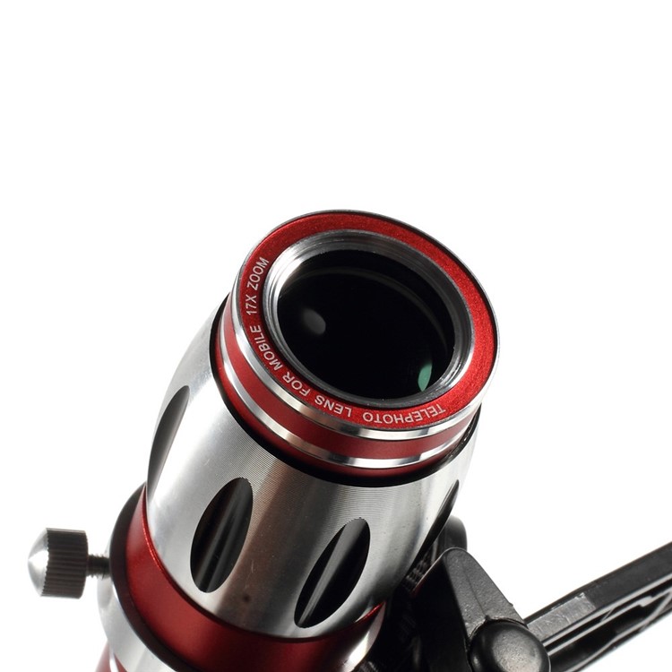 17X Zoom Optical Telescope Telephoto Lens + Mini Tripod + Back Case for iPhone 6-4