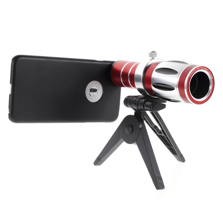 For iPhone 6 Plus 20X Zoom Optical Telescope Telephoto Lens + Mini Tripod + PC Back Case-2