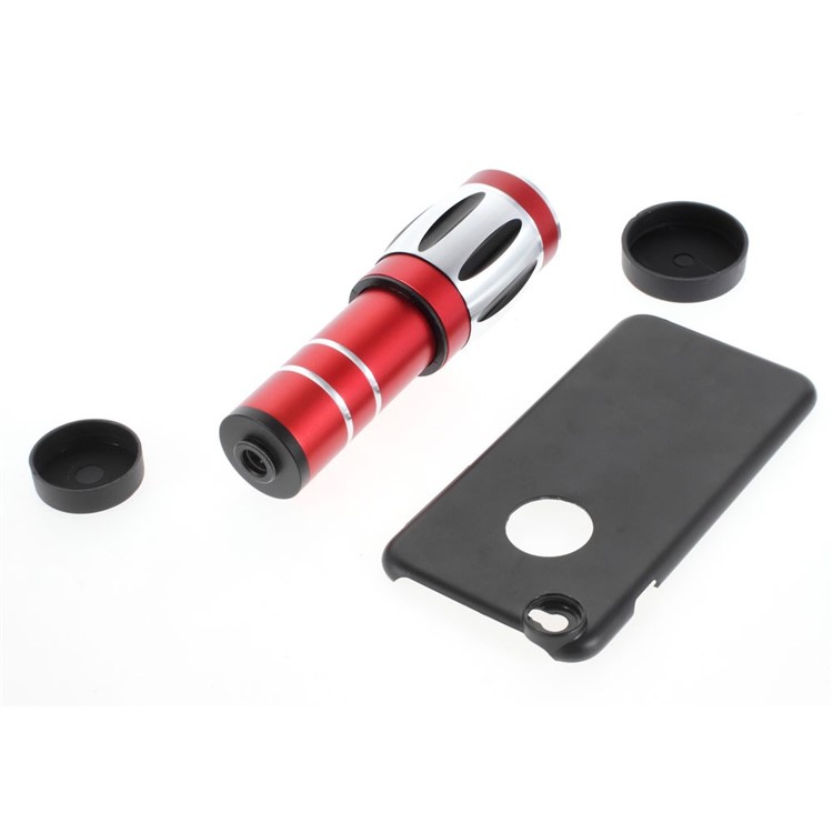 For iPhone 6 Plus 20X Zoom Optical Telescope Telephoto Lens + Mini Tripod + PC Back Case-3