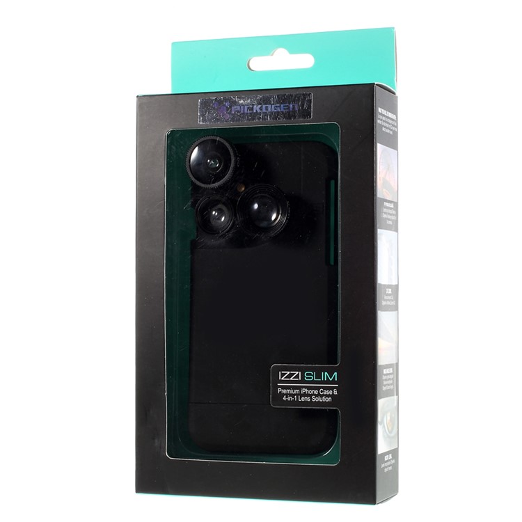 For iPhone 6 6s 4-in-1 Macro Lens + 0.65X Wide-angle Lens + 2X Telephoto Camera Lens + 180 Degree Fisheye with Hard Case - Black-11