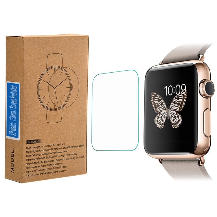 LINK DREAM Tempered Glass Screen Film for Apple Watch (38mm) 0.2mm 9H-4