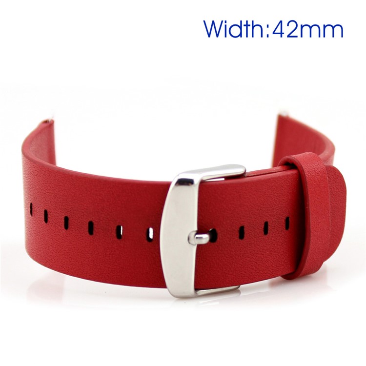 Classic Buckle Genuine Leather Wristband for Apple Watch Series 4 44mm / Series 3 / 2 / 1 42mm - Red-1
