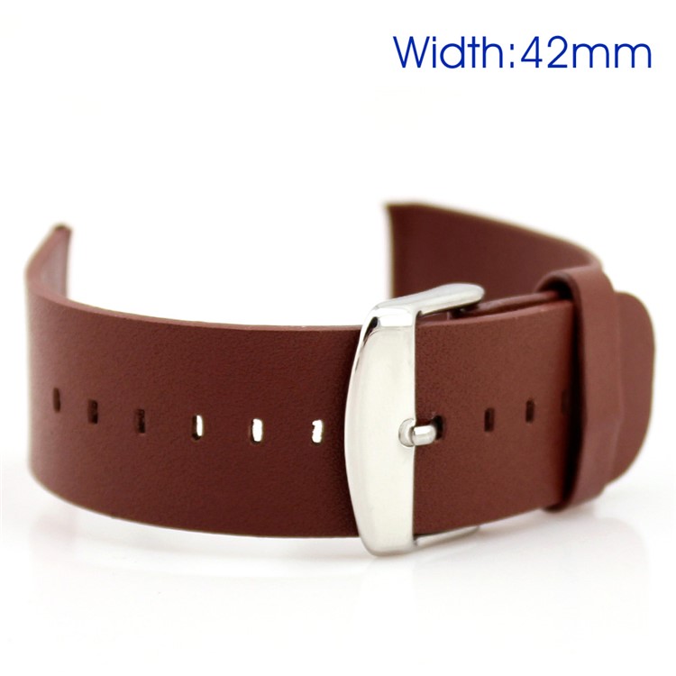 Classic Buckle Genuine Leather Watch Strap for Apple Watch 42mm Series 3 / 2 / 1 - Brown-1