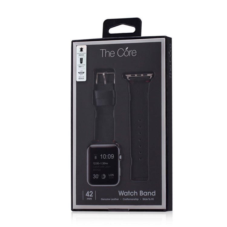MOMAX Genuine Leather Watchband Wristband for Apple Watch 38mm Series 3 Series 1 Series 2 - Black-10