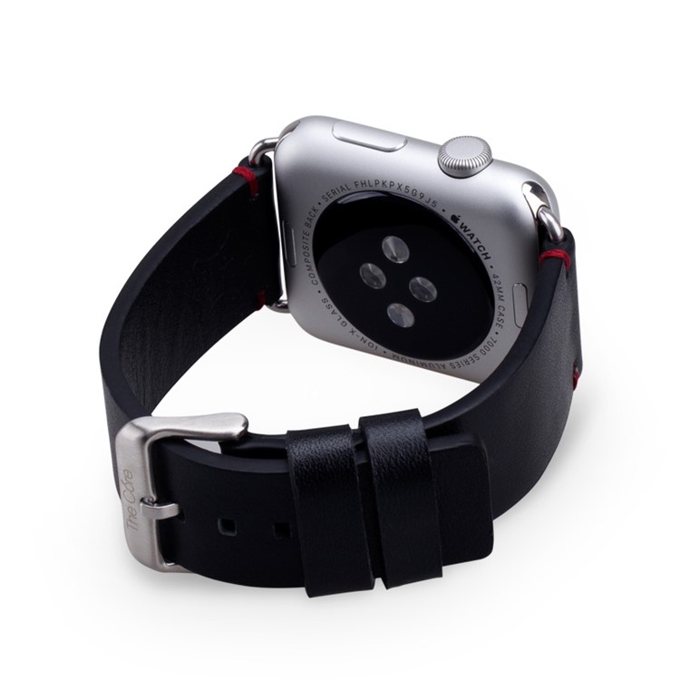 MOMAX Genuine Leather Watchband Wristband for Apple Watch 38mm Series 3 Series 1 Series 2 - Black-4