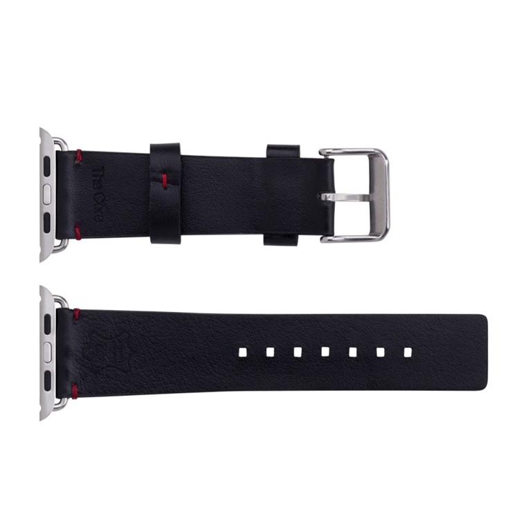 MOMAX Genuine Leather Watchband Wristband for Apple Watch 38mm Series 3 Series 1 Series 2 - Black-8