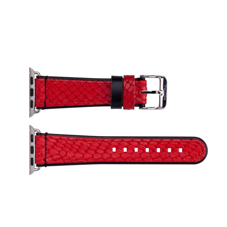 MOMAX Genuine Leather Watchband Wristband for Apple Watch 38mm Series 3 Series 1 Series 2 - Red-7