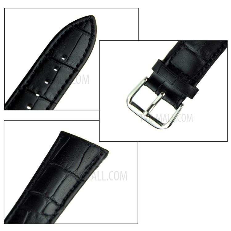 Echtes Leder Armband Für Apple Watch 42mm Serie 3 Serie 2 Serie 1 - Schwarz-5