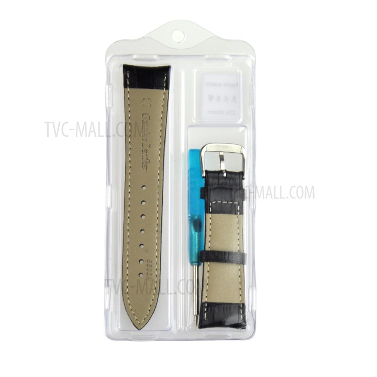 Echtes Leder Armband Für Apple Watch 42mm Serie 3 Serie 2 Serie 1 - Schwarz-8