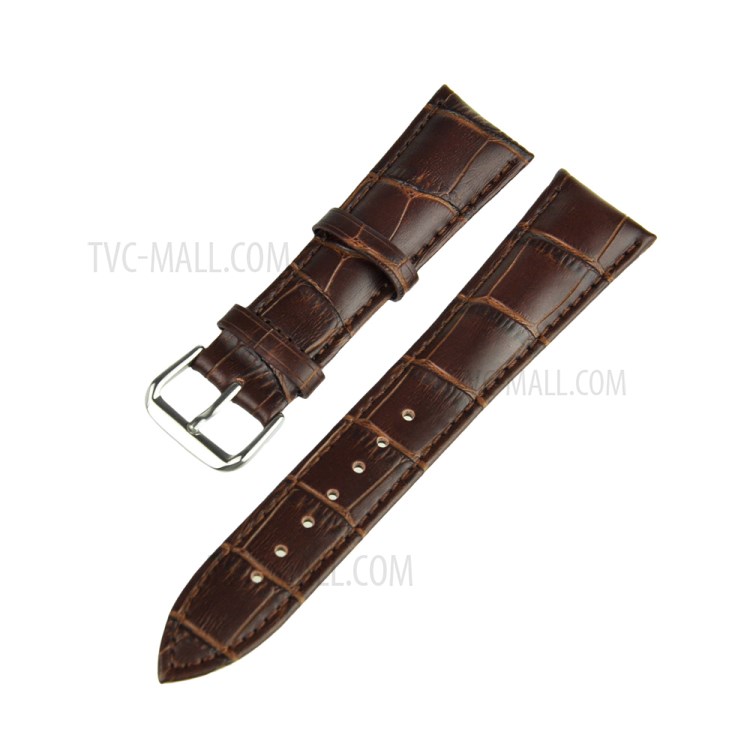 

Crocodile Texture Genuine Leather Watchband for Apple Watch Series 4 44mm / Series 3 / 2 / 1 42mm - Coffee, Apple Watch Series 3 42mm