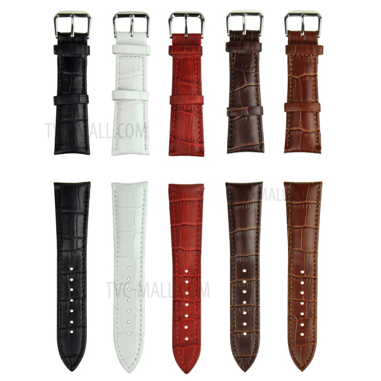 Crocodile Texture Genuine Leather Watchband for Apple Watch Series 3 Series 2 Series 1 42mm - Coffee-6