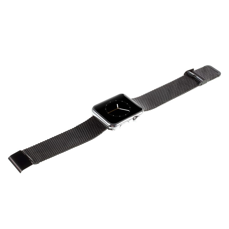 For Apple Watch 38mm Series 1 Series 2 Series 3 Mesh Metal Replacement Strap Wrist Band - Black-2
