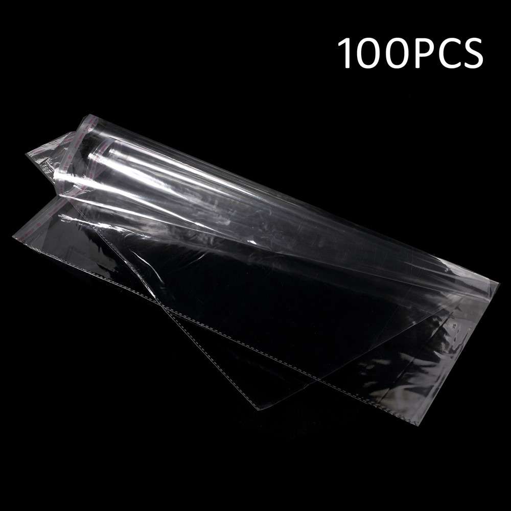 100Pcs/Lot Ultrathin Transparent PE Packing Bag for Accessories / Cloth, Size: 44.5 x 35cm-1