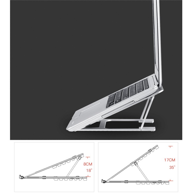 Aluminum Alloy Adjustable Laptop Stand Foldable Cooling Bracket for Laptop/Notebook/iPad-8