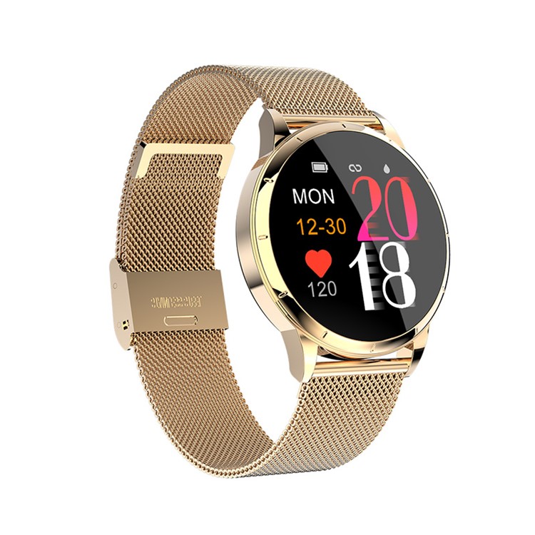 MK07 Smart Watch Bluetooth Health Monitoring Large Screen Touch Sport Smart Watch Band with 1.22-inch Screen - Gold-4