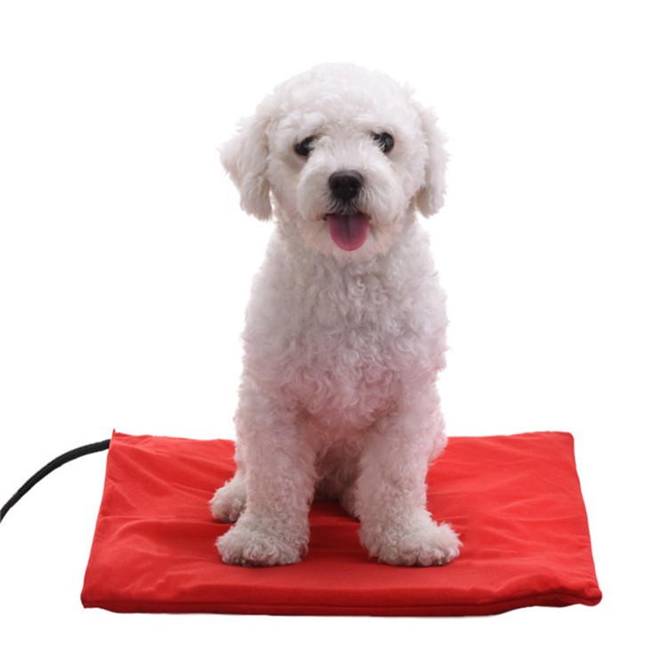 Pet Heating Pad for Dogs Cats Safety Chew Resistant Cord Waterproof Surface - Red / US Plug-1
