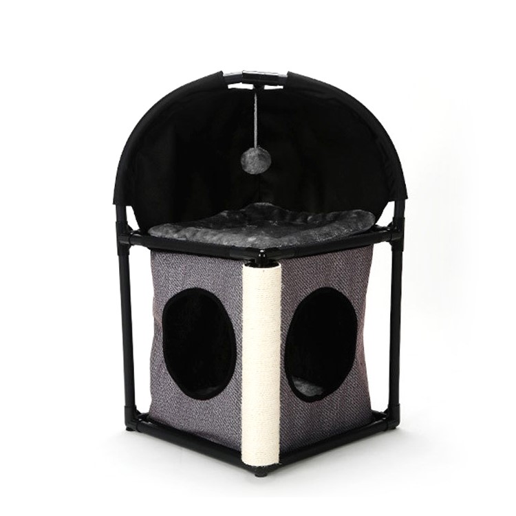 Cat Tree Scratchers Furniture Cat Climbing Frame Tree Pet House - Grey-1