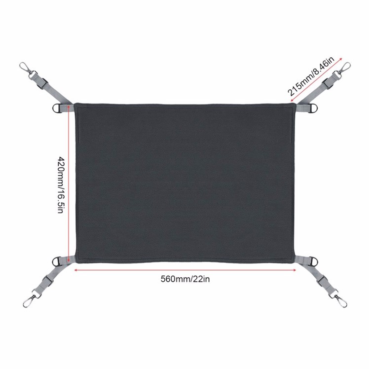 Reversible 2 Sides Pet Cat Cage Hammock Bed Mat Soft Sleepy Pad Resting Hammock - Black-3