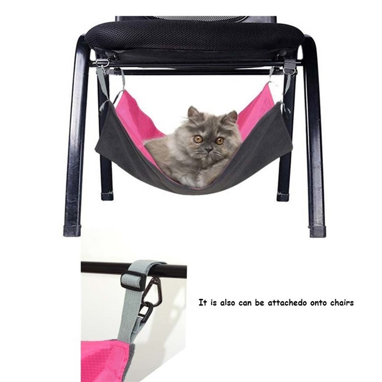 Reversible 2 Sides Pet Cat Cage Hanging Bed Hammock Soft Sleepy Pad Resting Hammock - Rose-2