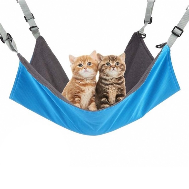 Soft Pet Cat Cage Hammock Reversible 2 Sides Bed Mat Sleepy Pad Resting Hammock - Blue-1