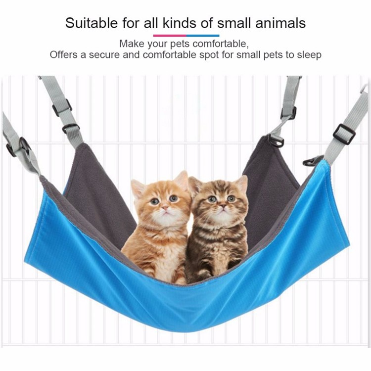 Soft Pet Cat Cage Hammock Reversible 2 Sides Bed Mat Sleepy Pad Resting Hammock - Blue-3