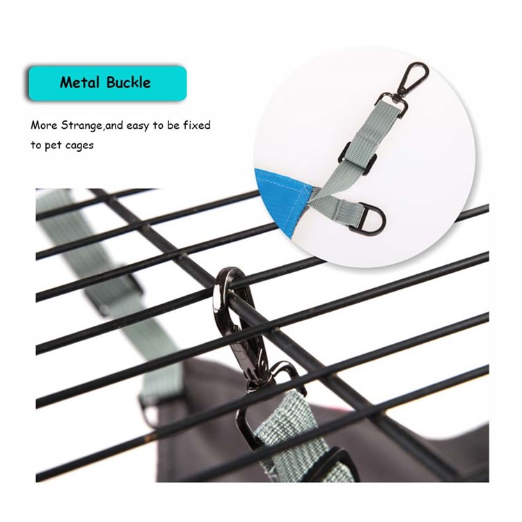 Soft Pet Cat Cage Hammock Reversible 2 Sides Bed Mat Sleepy Pad Resting Hammock - Blue-4