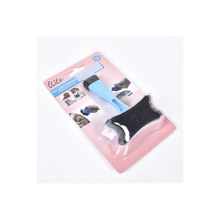 ELITE Pet Cat Dog Multi-function Plastic Hair Removal Grooming Massager - Blue-10