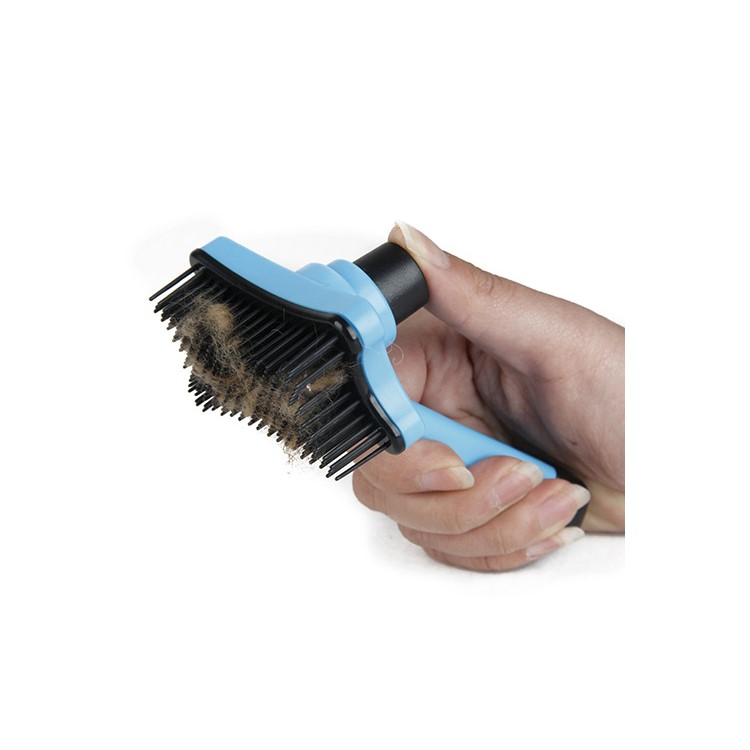 ELITE Pet Cat Dog Multi-function Plastic Hair Removal Grooming Massager - Blue-5
