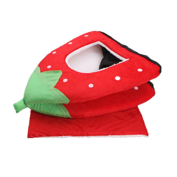 Strawberry Fluff Foldable Dog Bed House, L: 36 x 36 x 38cm - Red-4