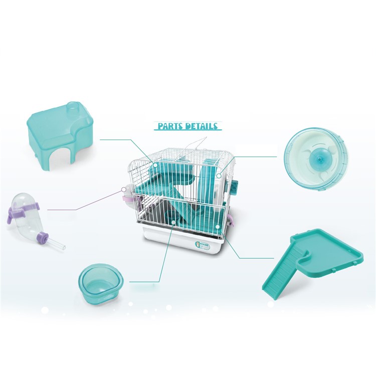Three Layers Cage Haven House for Hamster Pet - Cyan-2