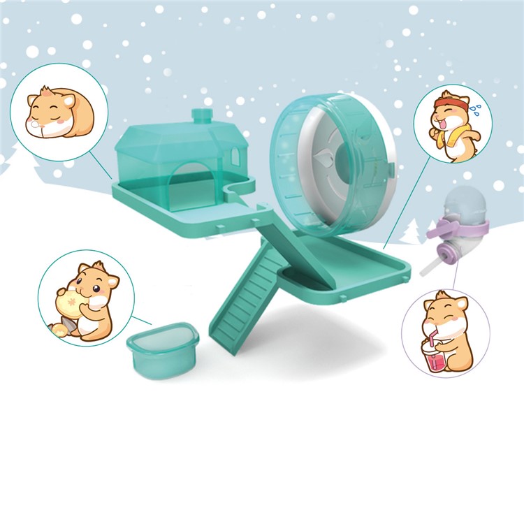 Three Layers Cage Haven House for Hamster Pet - Cyan-3