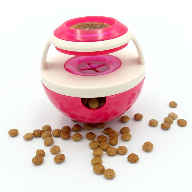 Tumbler Shapes Pet Dog Chew Toy Leaky Food Ball Food Dispenser - Pink-1