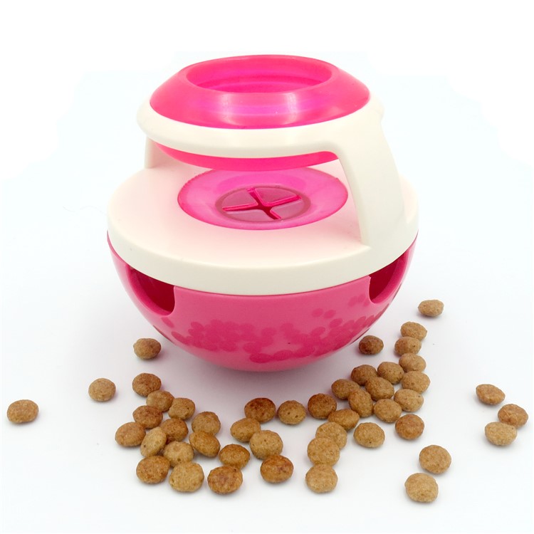 Tumbler Shapes Pet Dog Chew Toy Leaky Food Ball Food Dispenser - Pink-2